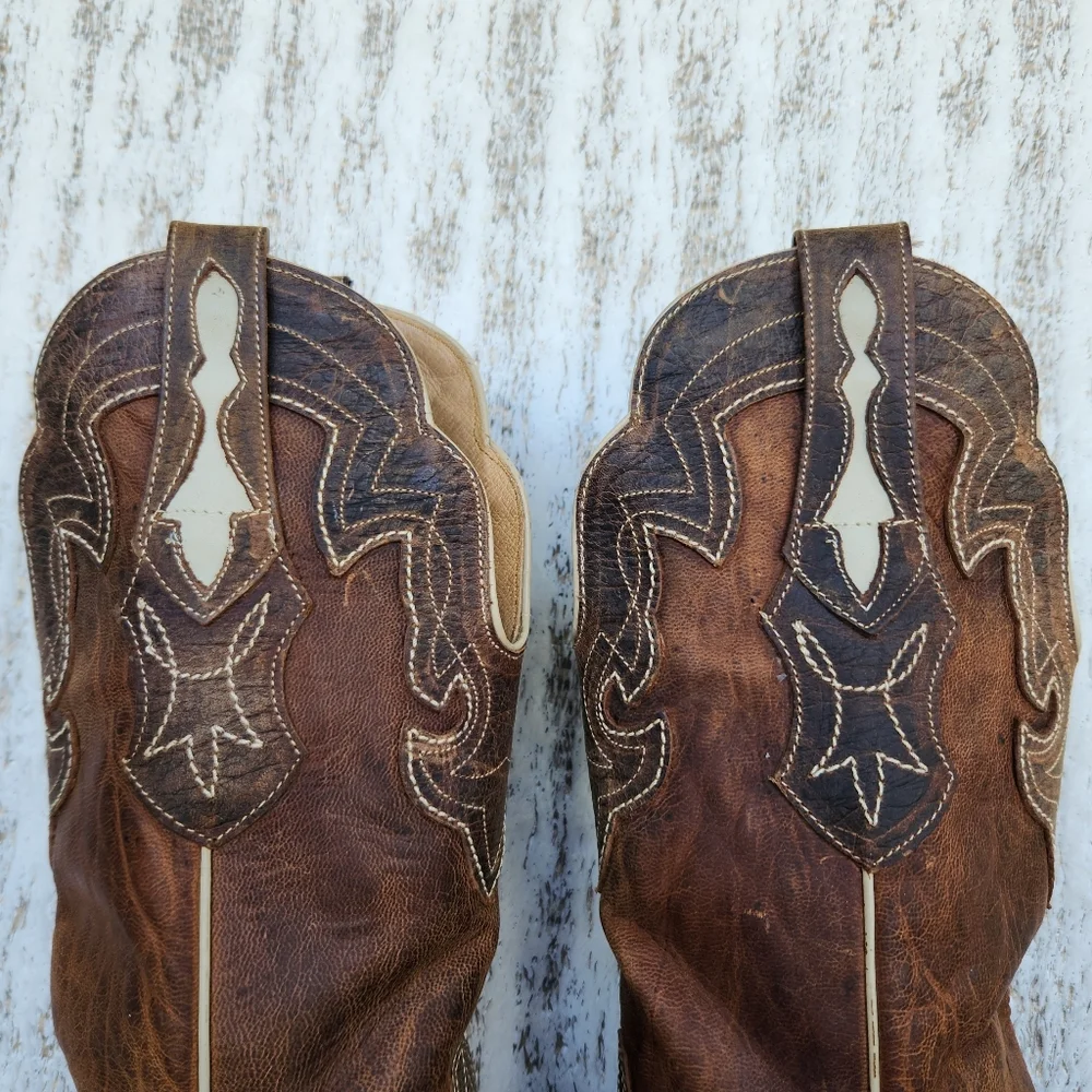 J.B Dillon JBW5001 Western Cowgirl Boot Brown Goat Leather | Women's Size 7B - Picture 7 of 11